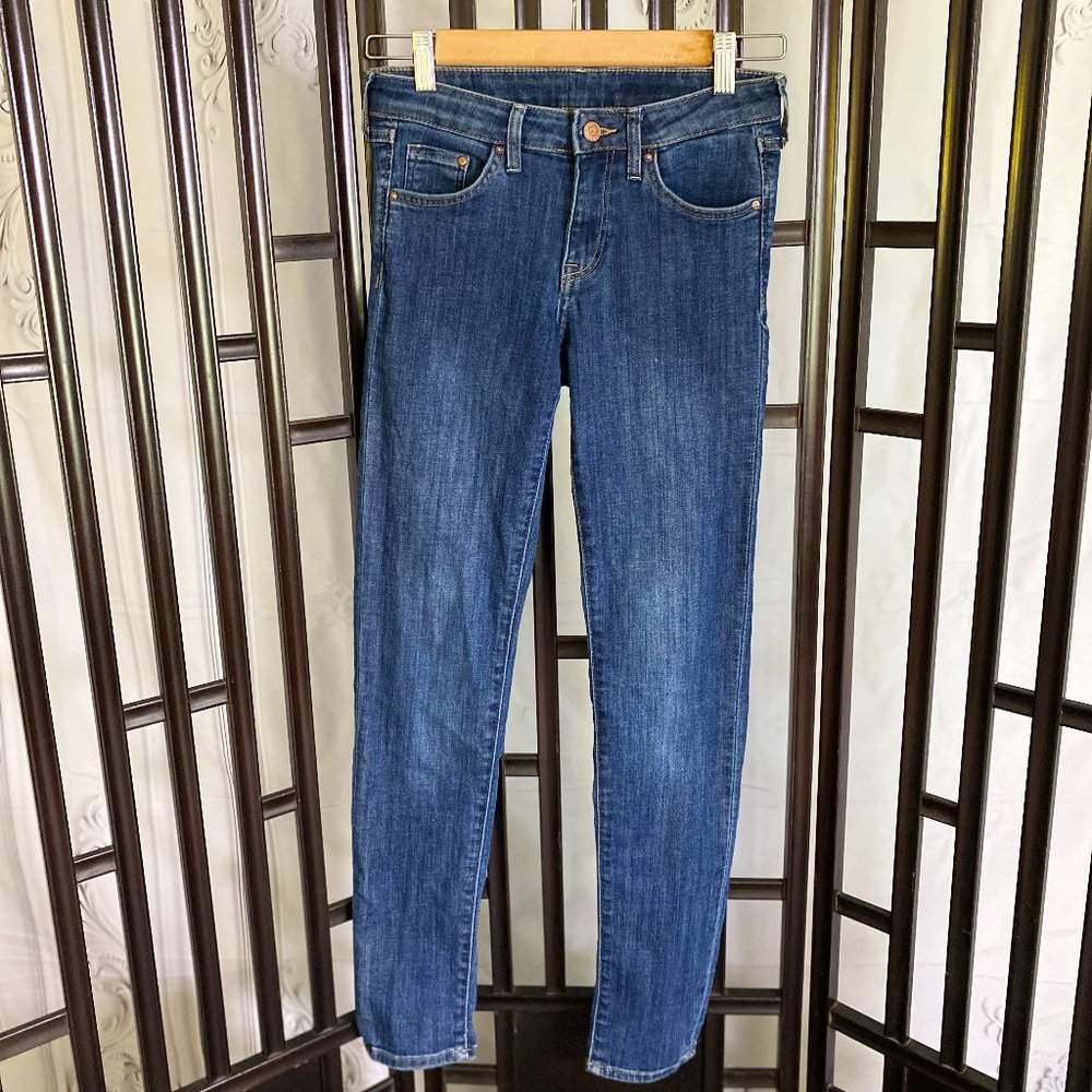H&M &Denim Jeans Skinny Low Waist 26 Medium Dark Wash